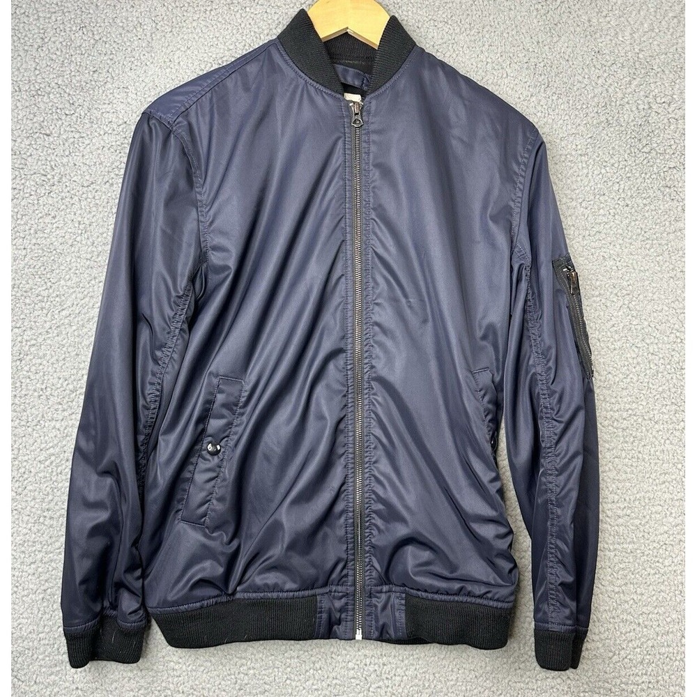 Denim & Supply Ralph Lauren Flight Jacket Womens Medium Blue Satin Bomber